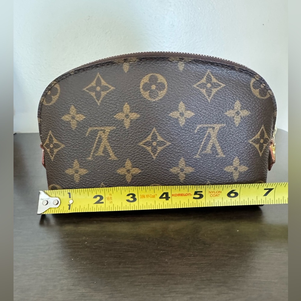 Authentic Louis Vuitton Monogram Dome Cosmetic Pouch - Brown with Gold Monogram - Picture 15 of 16